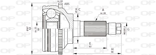 OPEN PARTS Nivelsarja, vetoakseli CVJ5696.10